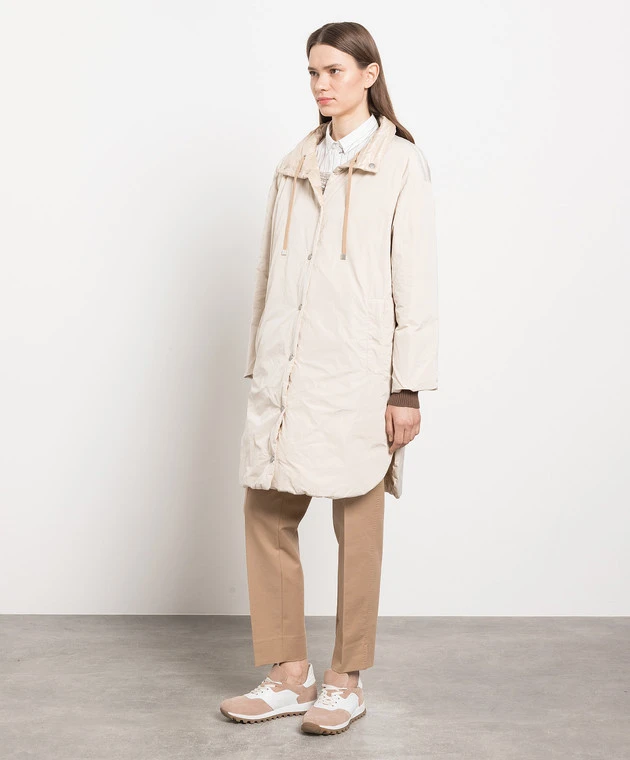 Peserico Beige Two-sided Down Jacket With Monil Chain 3 Peserico Beige Two-sided Down Jacket With Monil Chain - Image 3