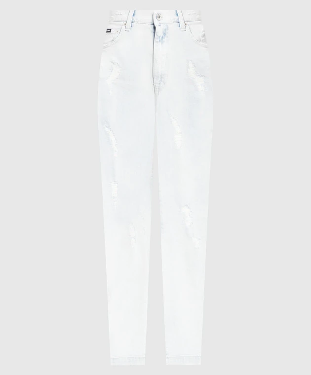 Dolce & Gabbana Blue Skinny Jeans With Slits 1 Dolce & Gabbana Blue Skinny Jeans With Slits