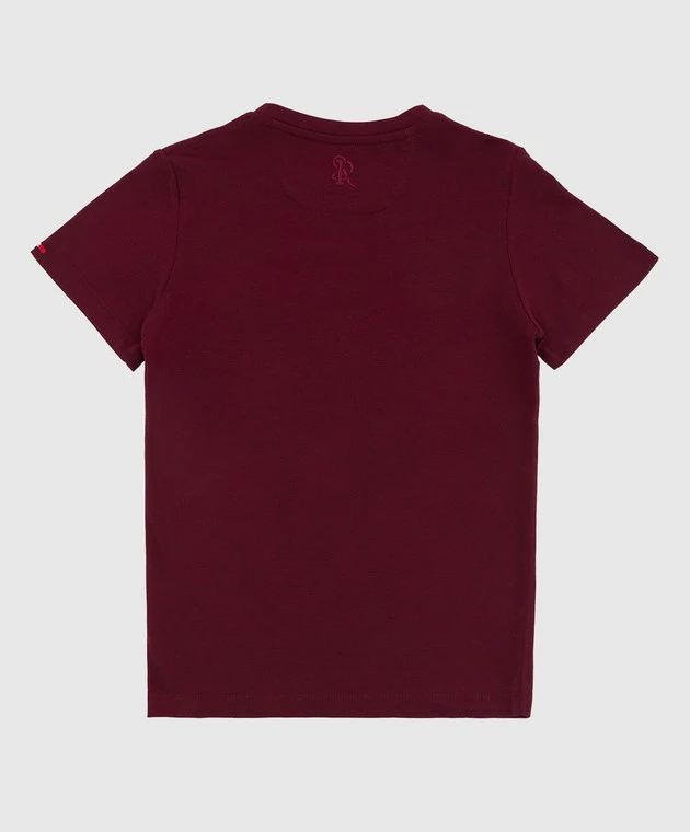Children's Burgundy T-shirt With Embroidery 2 Children's Burgundy T-shirt With Embroidery - Image 2