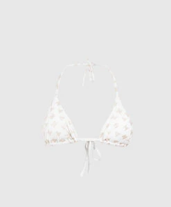 Max Mara White Bodice From A Swimsuit With A Logo Print