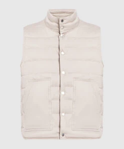 Kiton Beige Quilted Vest