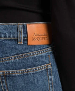 Alexander McQueen Blue Jeans With Logo Patch -Summer Fashion Clothing 24fe27c6 32c4 4539 aa9c 9bd73aa0e76d