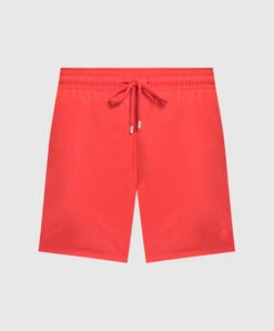 Vilebrequin Red Swim Shorts With Crabs Embroidery And Logo