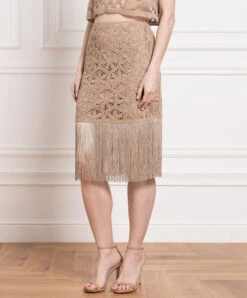 TWINSET Brown Openwork Skirt With Fringe 7 TWINSET Brown Openwork Skirt With Fringe -Summer Fashion Clothing 2896dda1 e7f3 4ce9 9a36 ddddf42fca0c