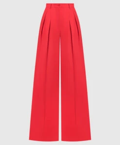 Michael Kors Red Palazzos Made Of Wool