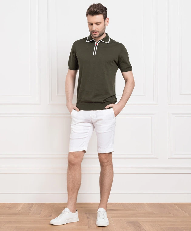 Kiton White Shorts With Logo Patch 2 Kiton White Shorts With Logo Patch - Image 2