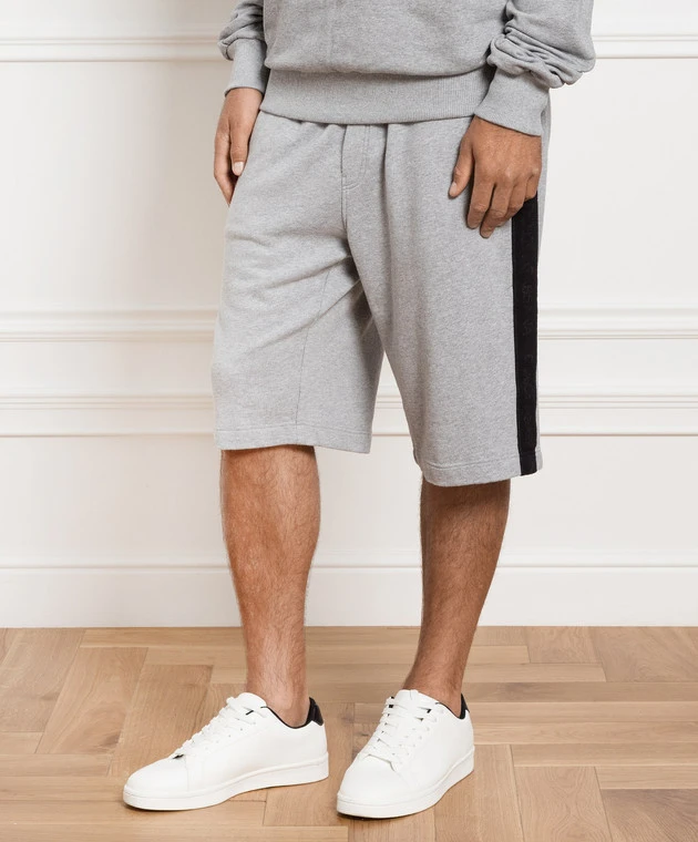 Dolce & Gabbana Gray Shorts With Branded Stripes 3 Dolce & Gabbana Gray Shorts With Branded Stripes - Image 3