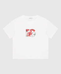 Dolce & Gabbana Children's White Happy Garden T-shirt With DG Logo Print