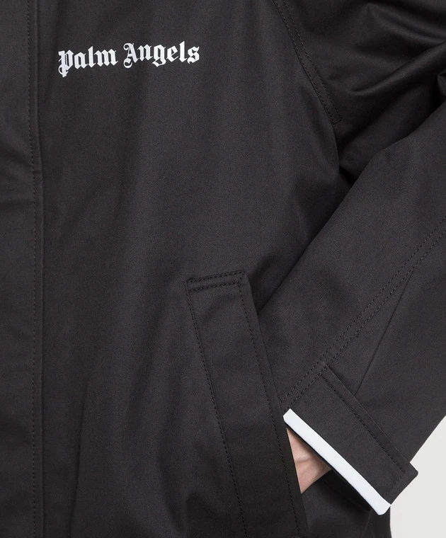 Palm Angels Black Jacket With Logo Print 5 Palm Angels Black Jacket With Logo Print - Image 5