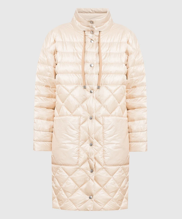 Peserico Beige Two-sided Down Jacket With Monil Chain 1 Peserico Beige Two-sided Down Jacket With Monil Chain