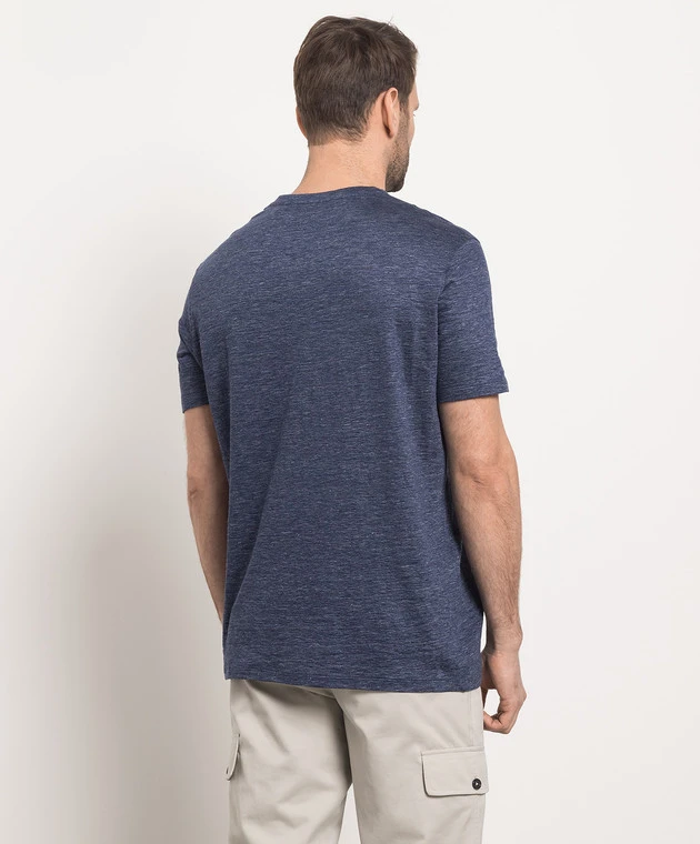 Blue Melange Linen T-shirt 4 Blue Melange Linen T-shirt - Image 4