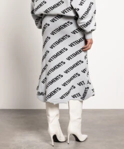 VETEMENTS Gray Logo Wool Skirt -Summer Fashion Clothing 2dc29814 d7ef 47cb 8840 fc63fc88063d