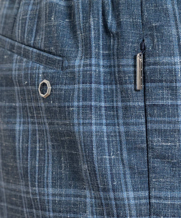 Blue Checked Pants 5 Blue Checked Pants - Image 5