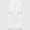 Off-White Blue Cargo Jeans With Graffiti Embroidery