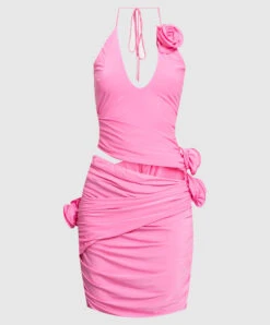 Magda Butrym Pink Dress With Appliqué