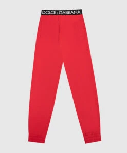 Dolce & Gabbana Children's Red Joggers With Logo