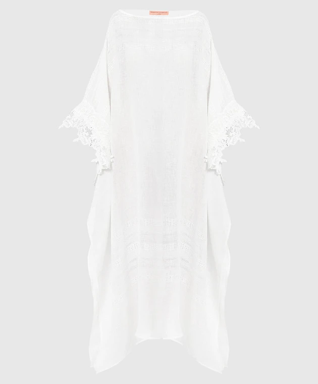 ERMANNO SCERVINO White Maxi Poncho With Lace 1 ERMANNO SCERVINO White Maxi Poncho With Lace