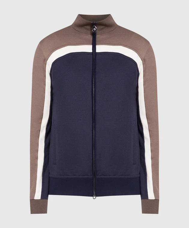 Blue Sports Jacket With Logo Embroidery 1 Blue Sports Jacket With Logo Embroidery