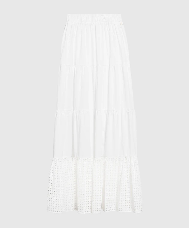 White Maxi Skirt With Sangalo Embroidery 1 White Maxi Skirt With Sangalo Embroidery