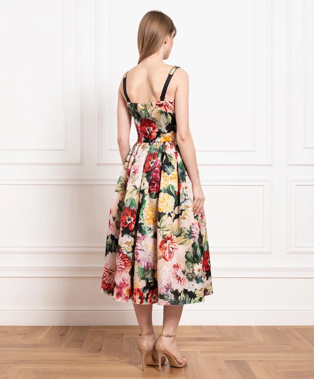 Dolce & Gabbana Floral Printed Silk Midi Dress 4 Dolce & Gabbana Floral Printed Silk Midi Dress - Image 4