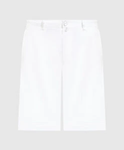 Kiton White Shorts With Logo Patch