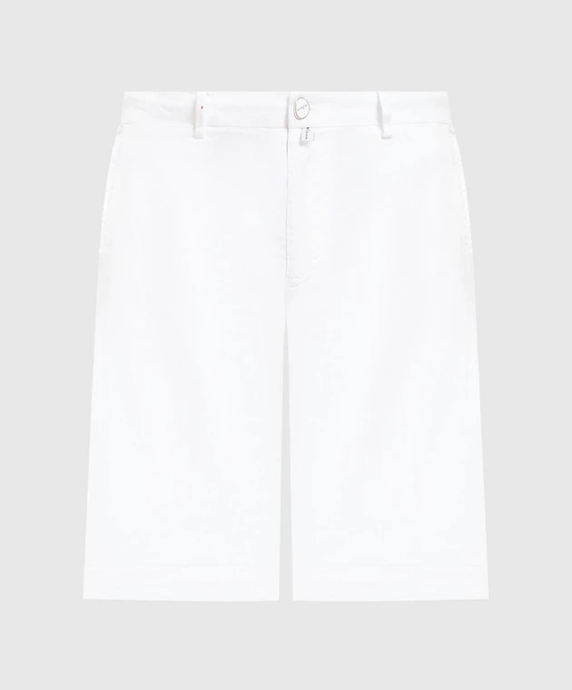 Kiton White Shorts With Logo Patch 1 Kiton White Shorts With Logo Patch