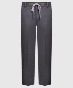 Peserico Gray Linen And Wool Chinos