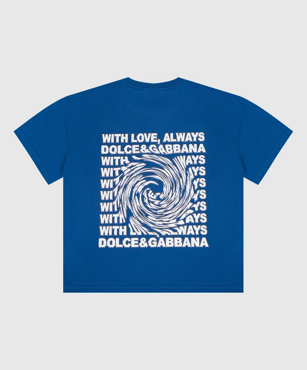 Dolce & Gabbana Children's Blue T-shirt With A Contrasting Print 2 Dolce & Gabbana Children's Blue T-shirt With A Contrasting Print - Image 2