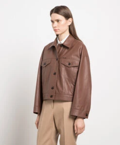 Peserico Brown Leather Jacket 7 Peserico Brown Leather Jacket -Summer Fashion Clothing 34ceca5b 0dd0 44dc a306 21780b933dca