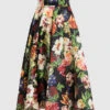 Dolce & Gabbana Black Skirt Made Of Silk In Garden Print