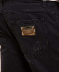 Dolce & Gabbana Black Jeans With A Worn Effect -Summer Fashion Clothing 35719329 284c 488f a721 9607b1a6b099