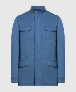 Blue Logo Wool Jacket