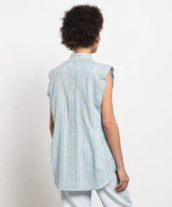 Dondup Blue Striped Top -Summer Fashion Clothing 36a8b9d9 9731 43c2 9943 862106cb74c8