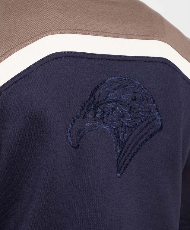 Blue Sports Jacket With Logo Embroidery 5 Blue Sports Jacket With Logo Embroidery - Image 5