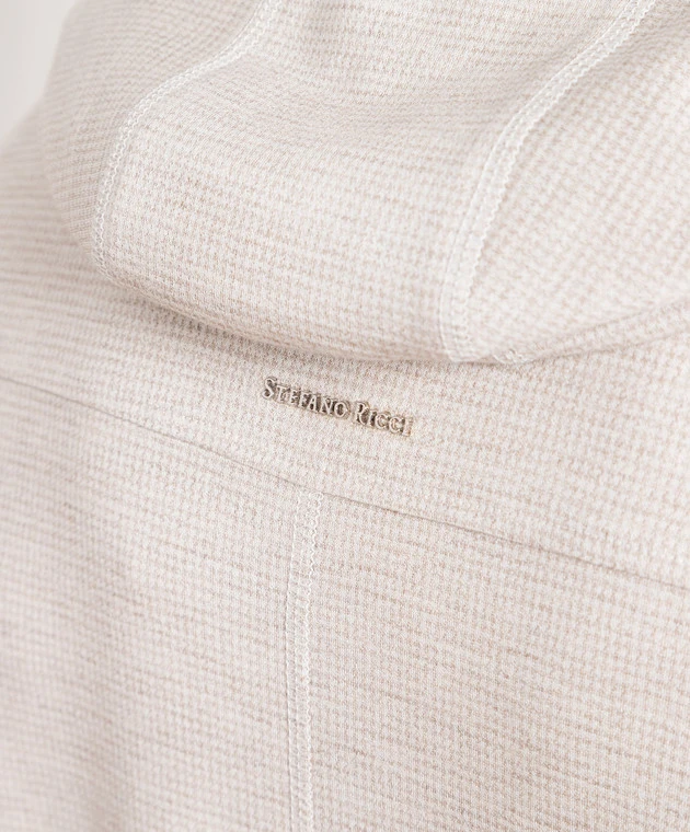 Beige Bomber Jacket With Logo 5 Beige Bomber Jacket With Logo - Image 5