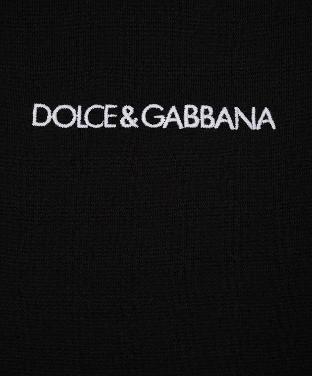 Dolce & Gabbana Children's Black T-shirt With Contrasting Logo Embroidery 3 Dolce & Gabbana Children's Black T-shirt With Contrasting Logo Embroidery - Image 3