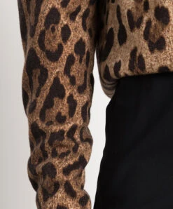 Dolce & Gabbana Brown Leopard Print Cashmere Turtleneck -Summer Fashion Clothing 39dd3145 7530 4118 9935 891b0f8b5898