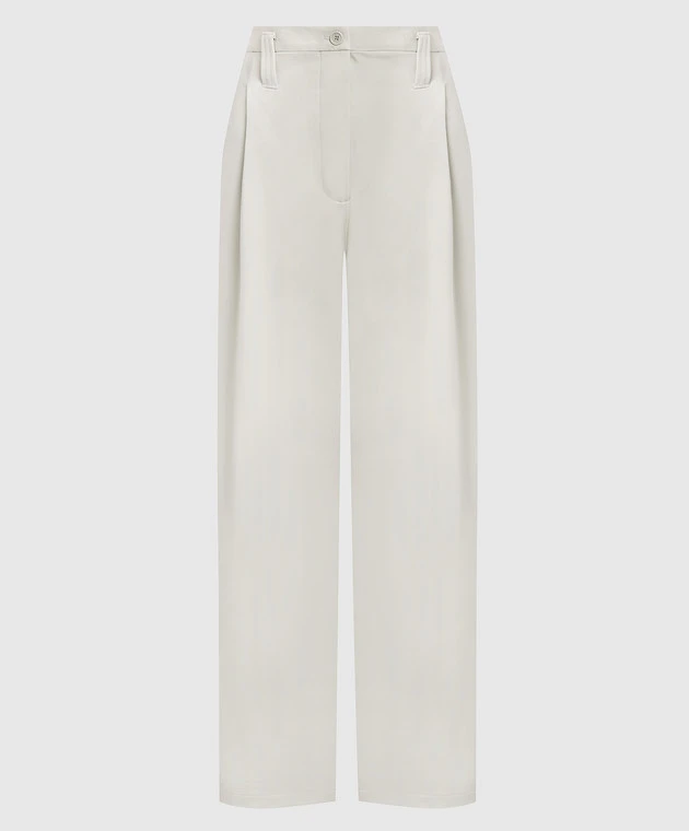 Philosophy Di Lorenzo Serafini Green Trousers With A High Fit 1 Philosophy Di Lorenzo Serafini Green Trousers With A High Fit