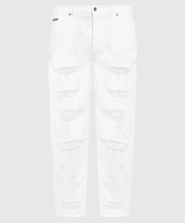 Dolce & Gabbana White Jeans With Holes 1 Dolce & Gabbana White Jeans With Holes
