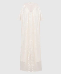 White Maxi Dress With Sequins