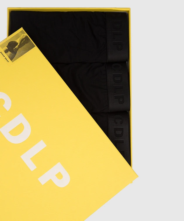 Set Of Black Briefs With Logo 2 Set Of Black Briefs With Logo - Image 2