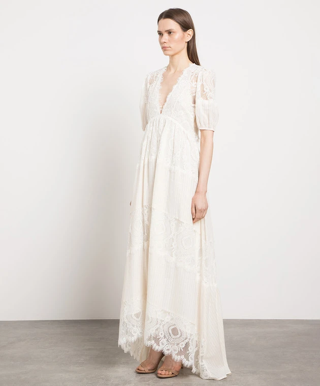 TWINSET White Dress With Lace And Lurex 3 TWINSET White Dress With Lace And Lurex - Image 3