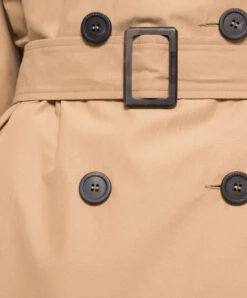 Peserico Brown Double-breasted Trench Coat With Monil Chain -Summer Fashion Clothing 3de06675 5159 46e3 bcaf 3766c9455335