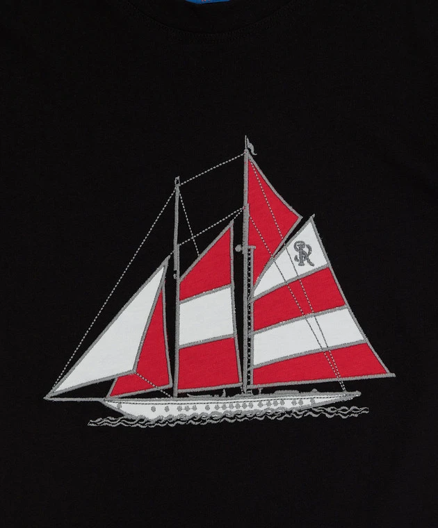 Children's Black T-shirt With Embroidery 3 Children's Black T-shirt With Embroidery - Image 3