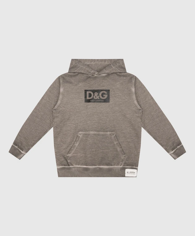 Dolce & Gabbana Children's Gray Hoodie With Logo 1 Dolce & Gabbana Children's Gray Hoodie With Logo