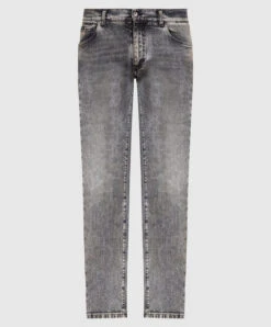 Dolce & Gabbana Gray Slim Jeans With A Vintage Effect