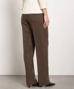The Row Pipa Brown Wool And Silk Trousers -Summer Fashion Clothing 3f6bb0cc 95aa 48b0 b621 490603859ad2