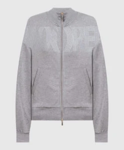 Rosetta Gray Sports Jacket With Logo Embroidery