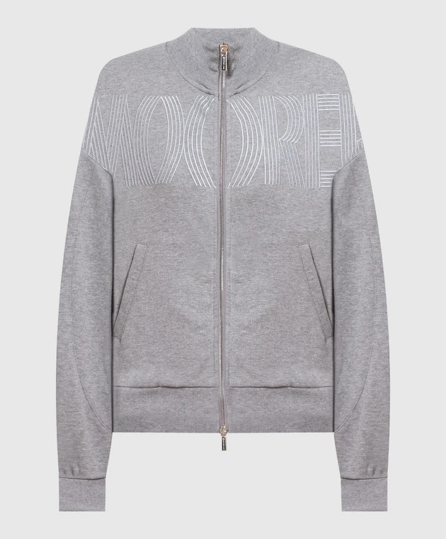 Rosetta Gray Sports Jacket With Logo Embroidery 1 Rosetta Gray Sports Jacket With Logo Embroidery