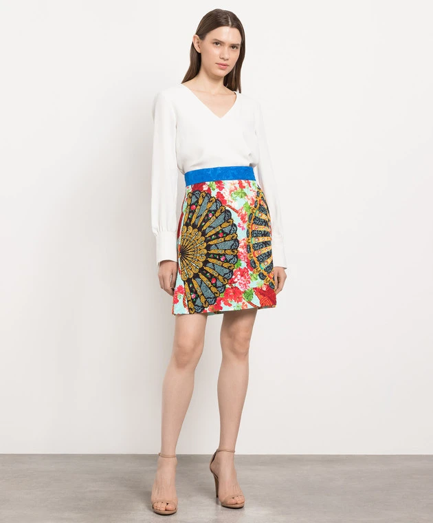 Dolce & Gabbana Blue Printed Skirt 2 Dolce & Gabbana Blue Printed Skirt - Image 2